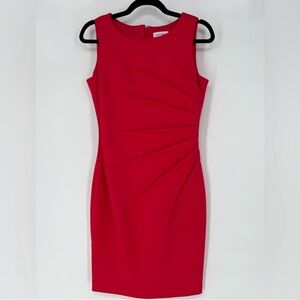 NWTCalvin Klein Coral  Red  Midi Sheath dress 8P